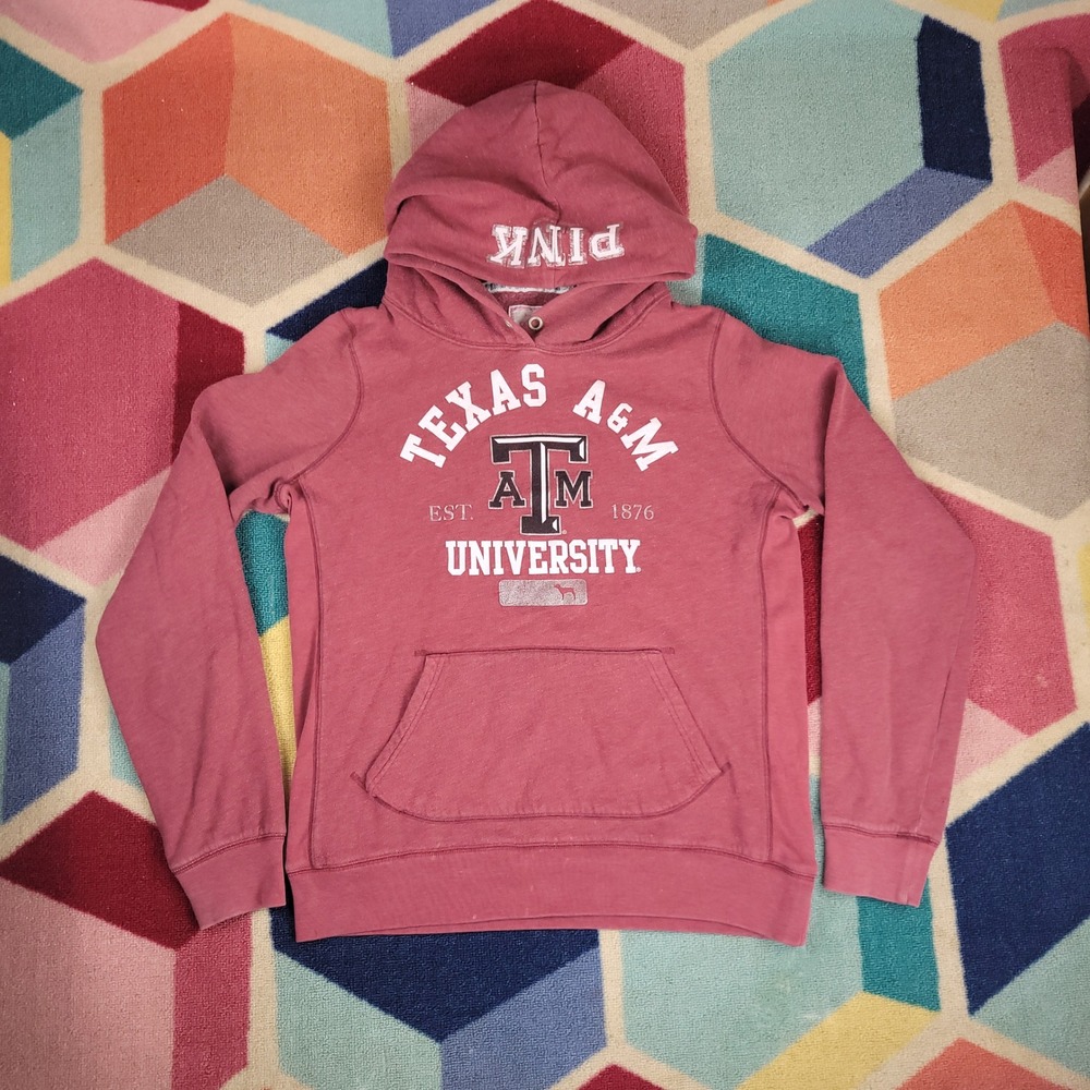 Victoria's Secret PINK Texas A&M University Hoodie Maroon Large Jones & Mitchell